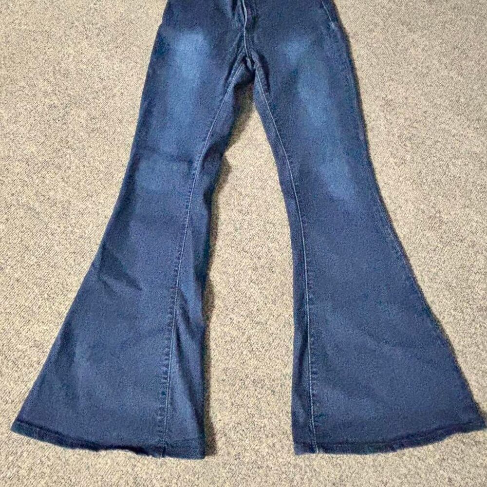 Swank A Posh navy blue cotton, polyester & spandex flare jeans